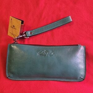 PATRICIA NASH Wristlet Clutch Purse  Soft Green Leather - NWT